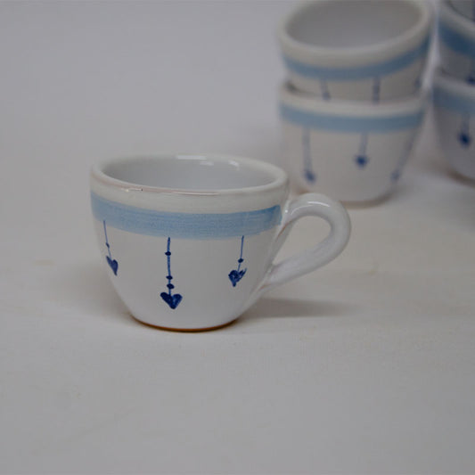 SET Tazzine decorate a mano Bianche