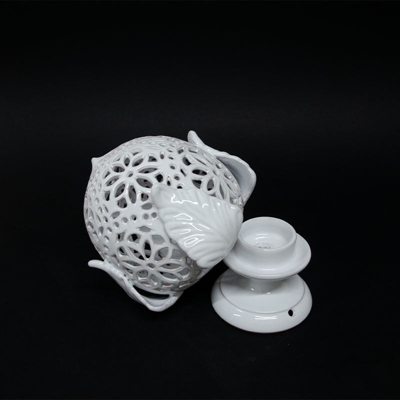 Pumo Lampada con Quattro Foglie Bianco 20cm