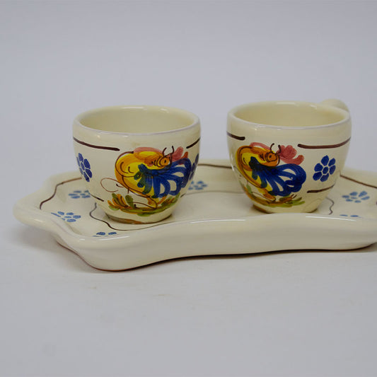 SET Tazzine e Piattino con Gallo 5 cm