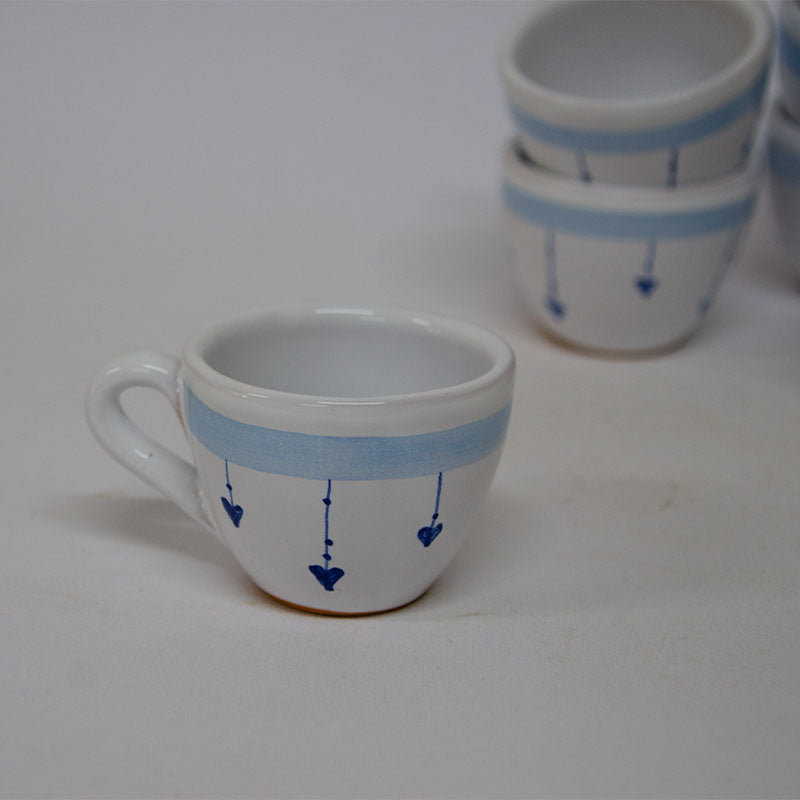 SET Tazzine decorate a mano Bianche