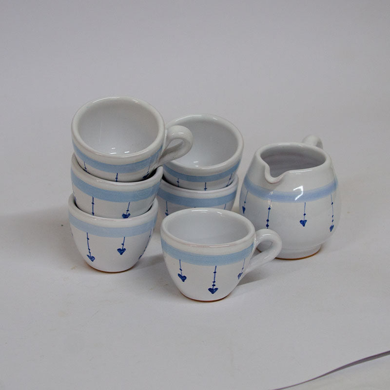 SET Tazzine decorate a mano Bianche