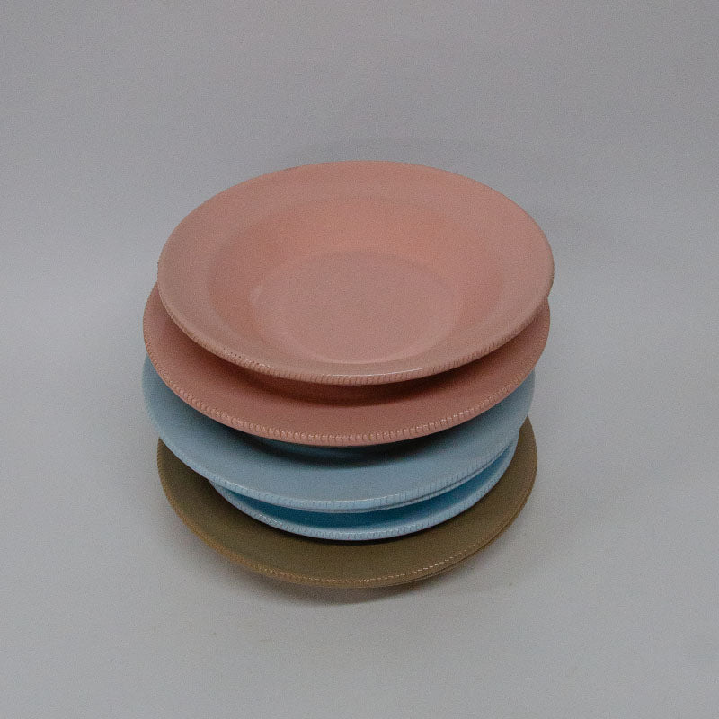 SET Piatti Colorati Rosa, Celeste, Nocciola