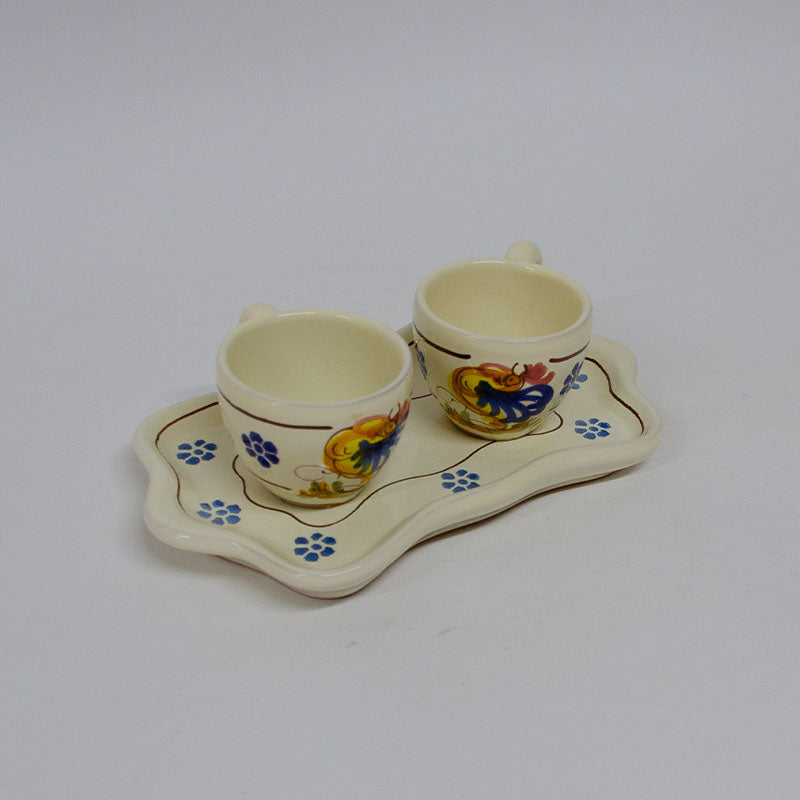 SET Tazzine e Piattino con Gallo 5 cm