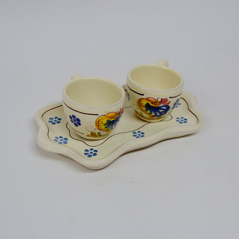 SET Tazzine e Piattino con Gallo 5 cm