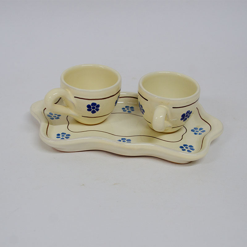 SET Tazzine e Piattino con Gallo 5 cm