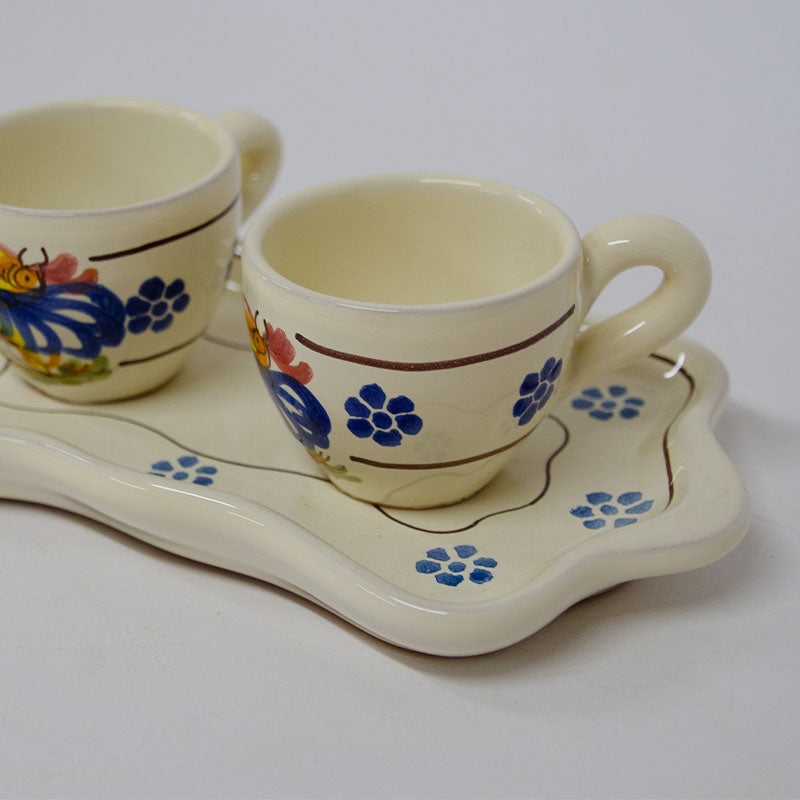 SET Tazzine e Piattino con Gallo 5 cm