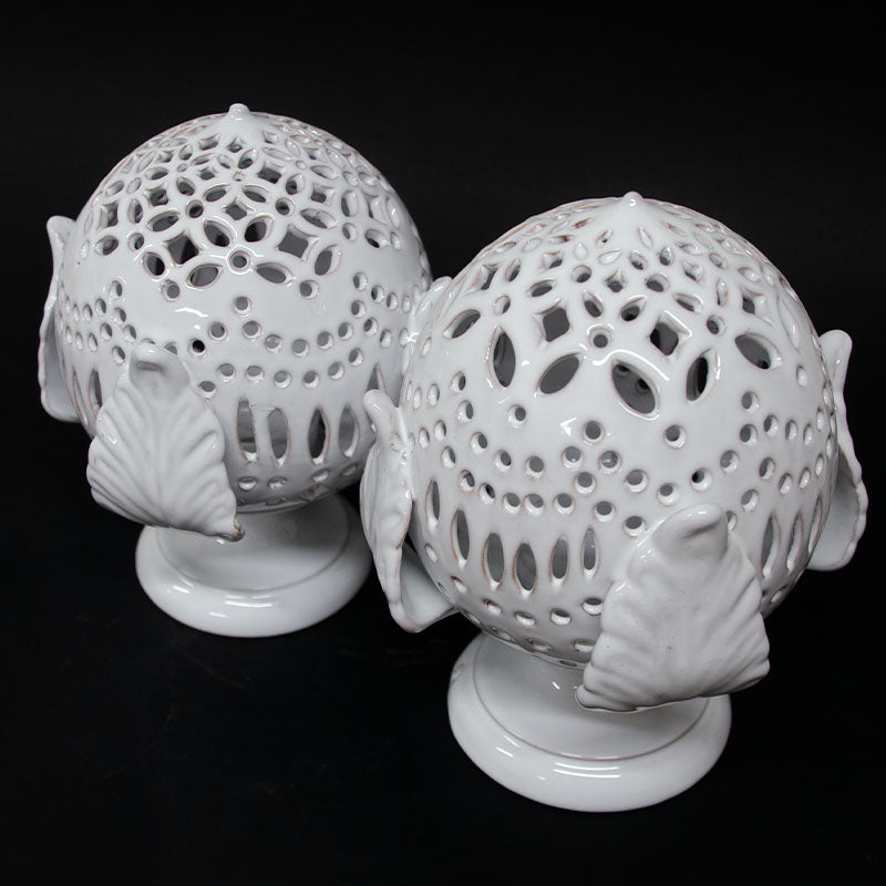 Pumo Lampada con Quattro Foglie Bianco 20 cm