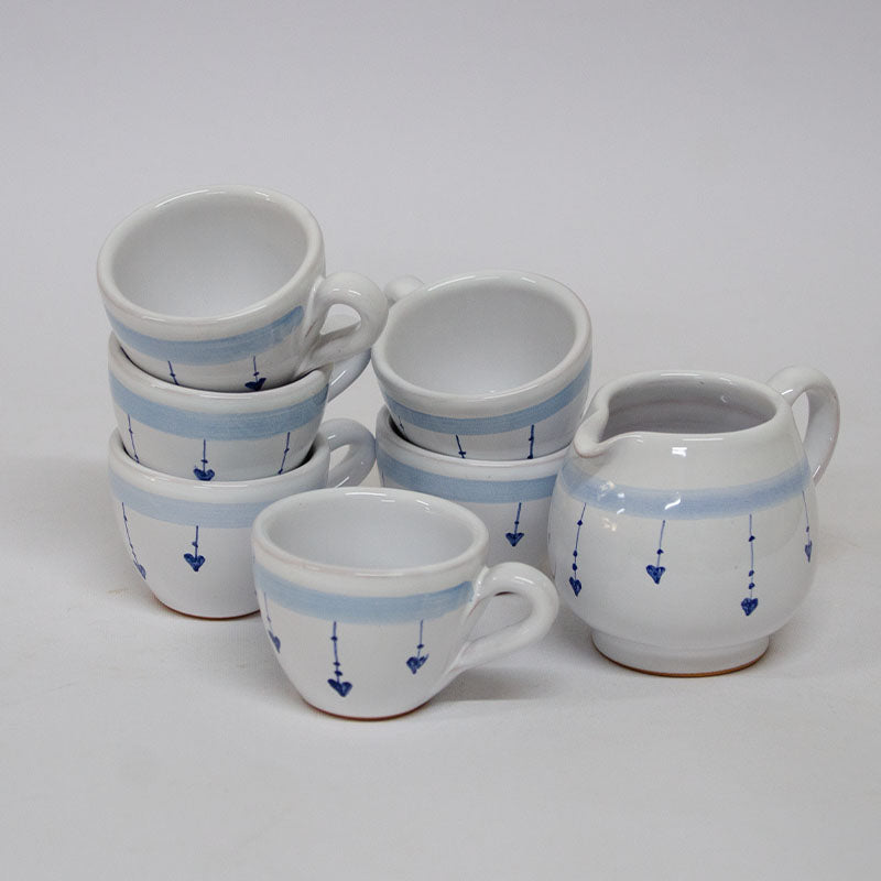 SET Tazzine decorate a mano Bianche