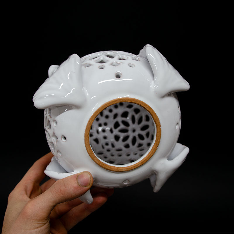 Pumo Lampada con Quattro Foglie Bianco 20cm