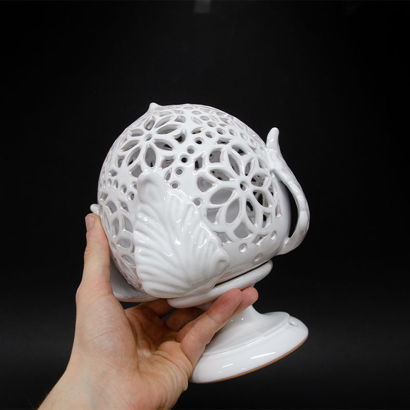 Pumo Lampada con Quattro Foglie Bianco 20cm