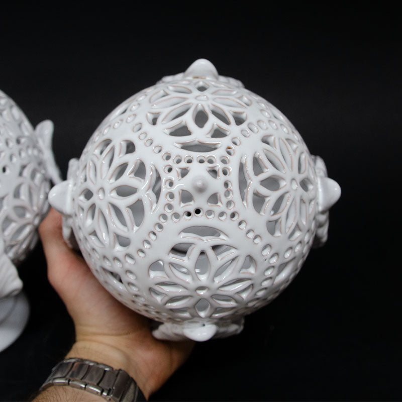 Pumo Lampada con Quattro Foglie Bianco 20cm