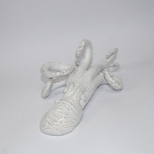 Polpo Modellato a Mano Bianco 30cm