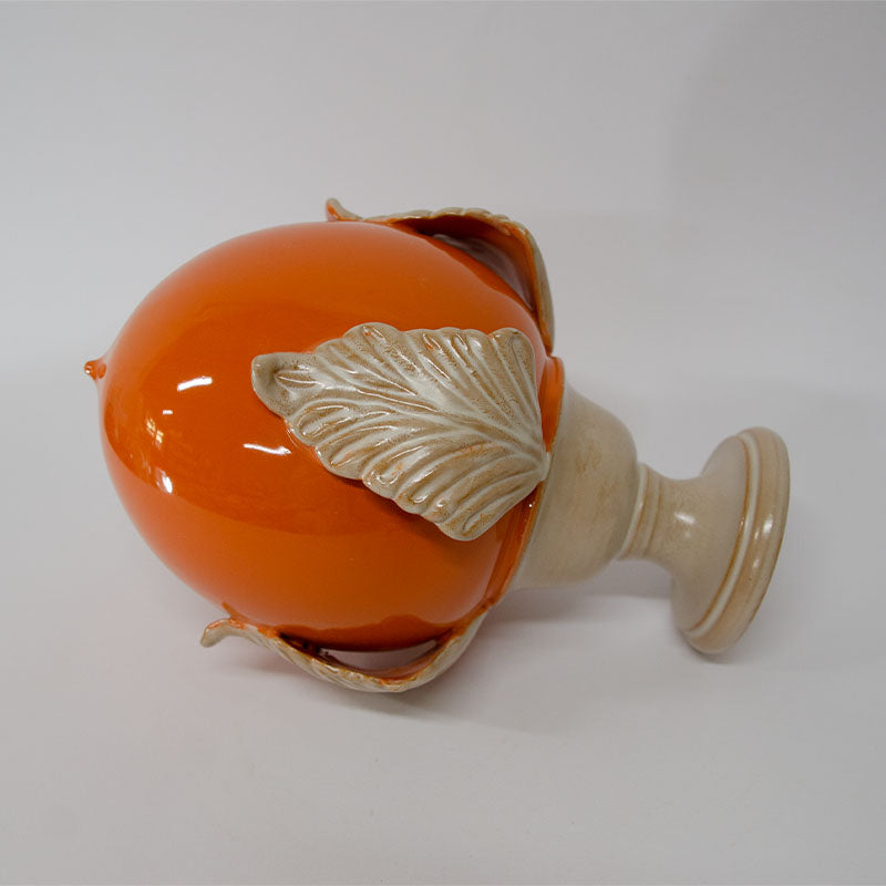 Pumo con Quattro Foglie Arancione e Madreperla 25 cm