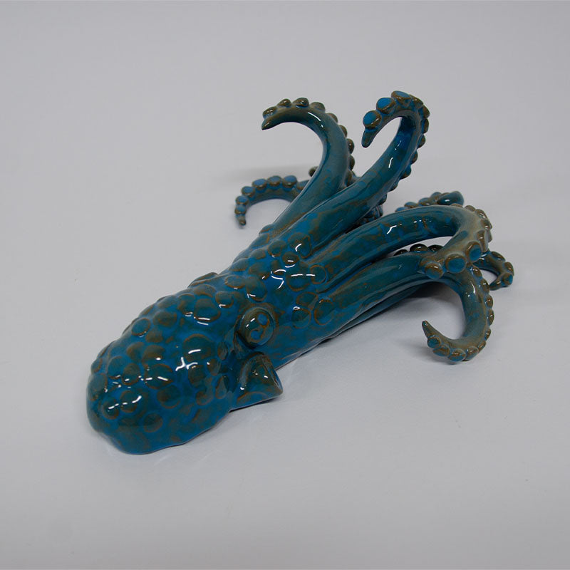 Polpo Modellato a Mano Azzurro 25cm