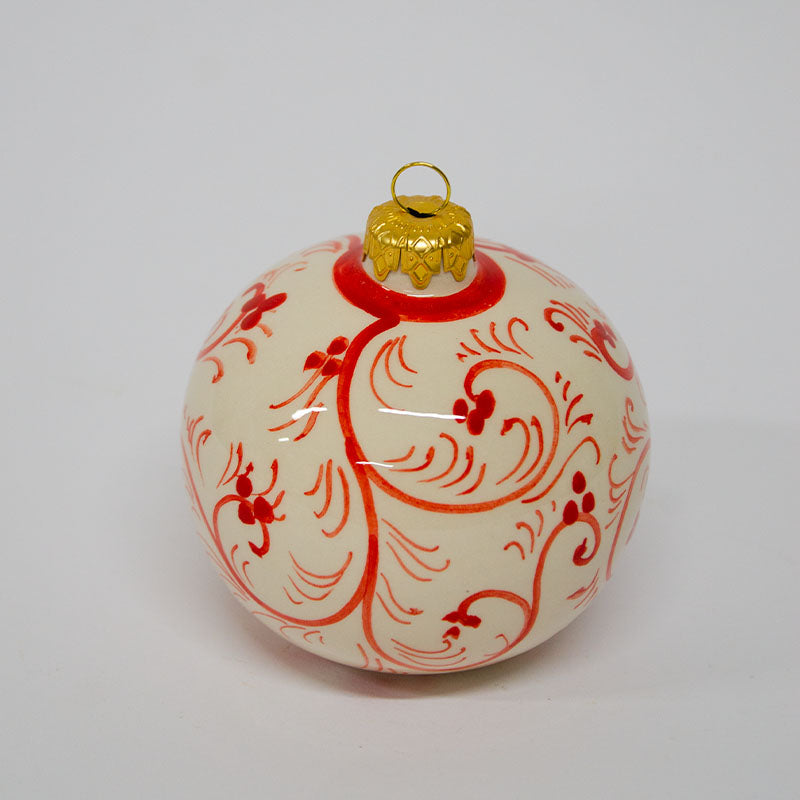 Palla di Natale Decorata Bianco 10cm