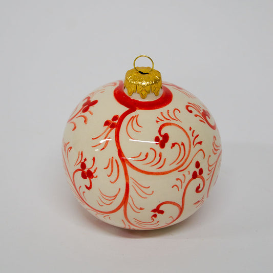Palla di Natale Decorata Bianco 10cm