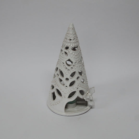Alberello Porta Candela Bianco 25 cm