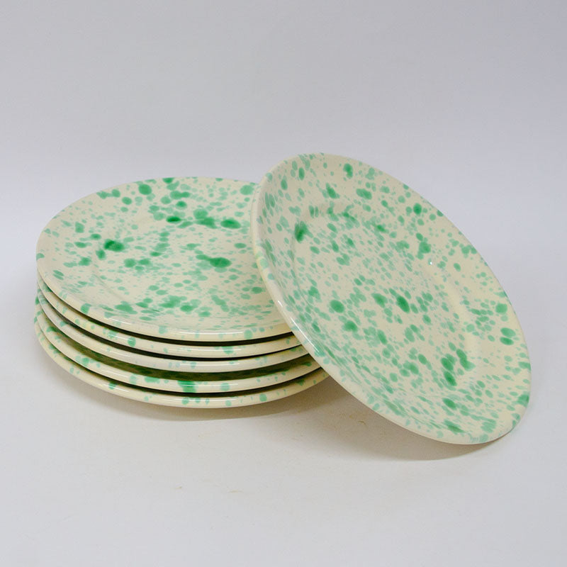 SET Piatti Bicolore Avorio e Verde