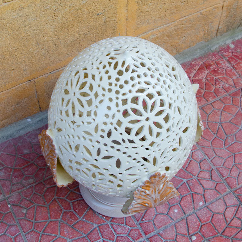 Pumo Lampada con Quattro Foglie Madreperlato 40cm