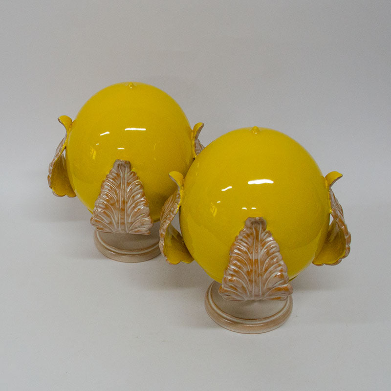 Pumo con Quattro Foglie Giallo Limone Madreperla 25cm