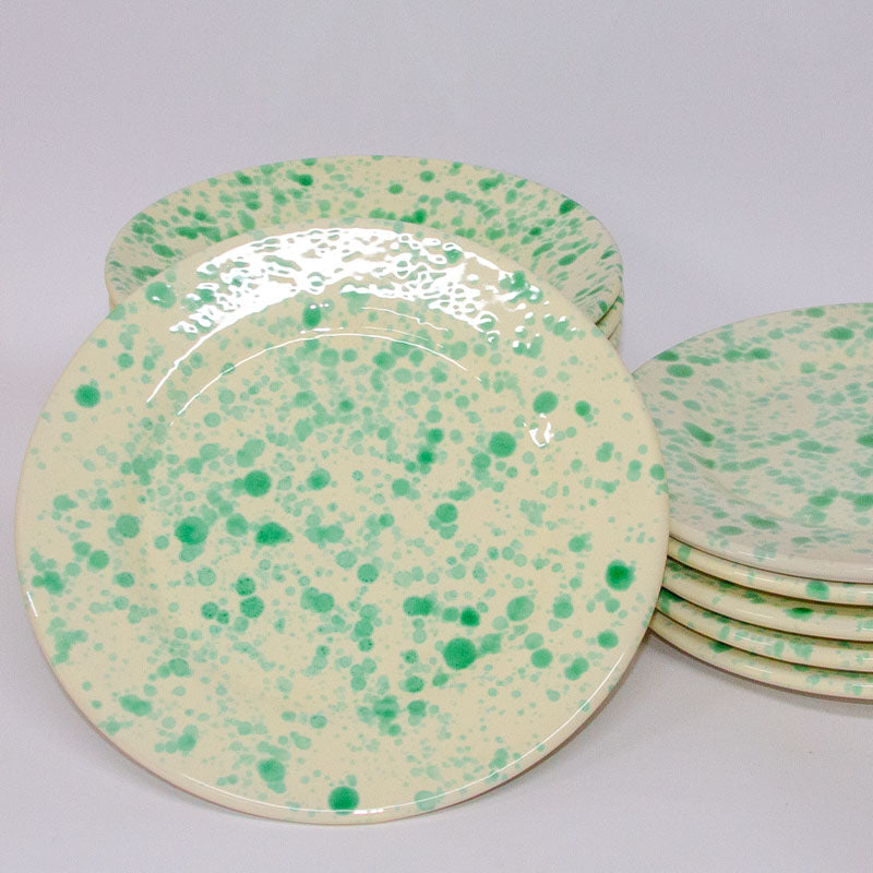 SET Piatti Bicolore Avorio e Verde