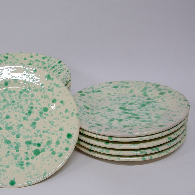 SET Piatti Bicolore Avorio e Verde
