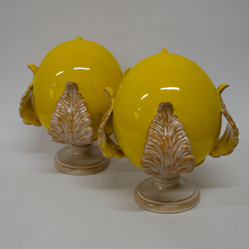 Pumo con Quattro Foglie Giallo Limone Madreperla 25cm