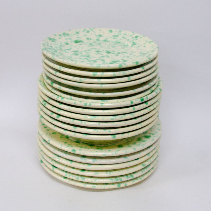 SET Piatti Bicolore Avorio e Verde