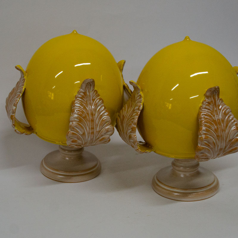 Pumo con Quattro Foglie Giallo Limone Madreperla 25cm