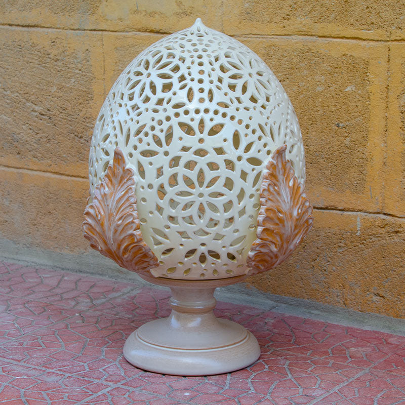 Pumo Lampada con Quattro Foglie Madreperlato 40cm