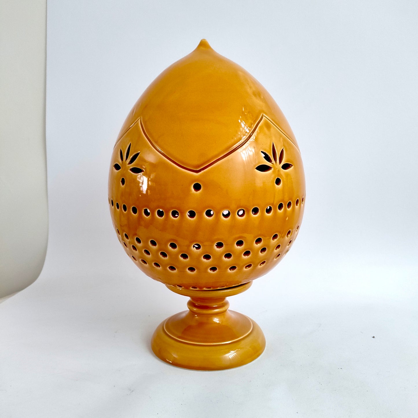 Pumo Lampada Modellato a Mano Giallo Ambra 40cm