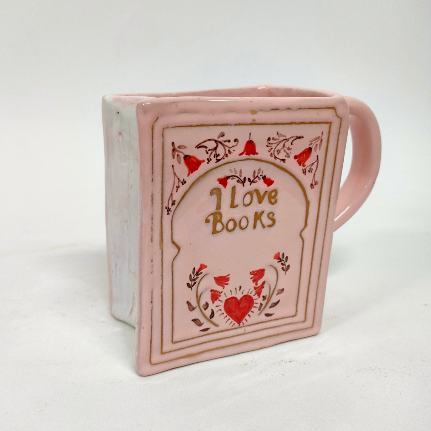Tazza Libro, Fatta a Mano, Rosa 15cm