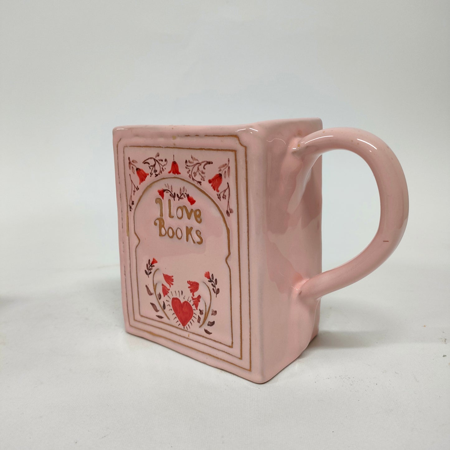 Tazza Libro, Fatta a Mano, Rosa 15cm