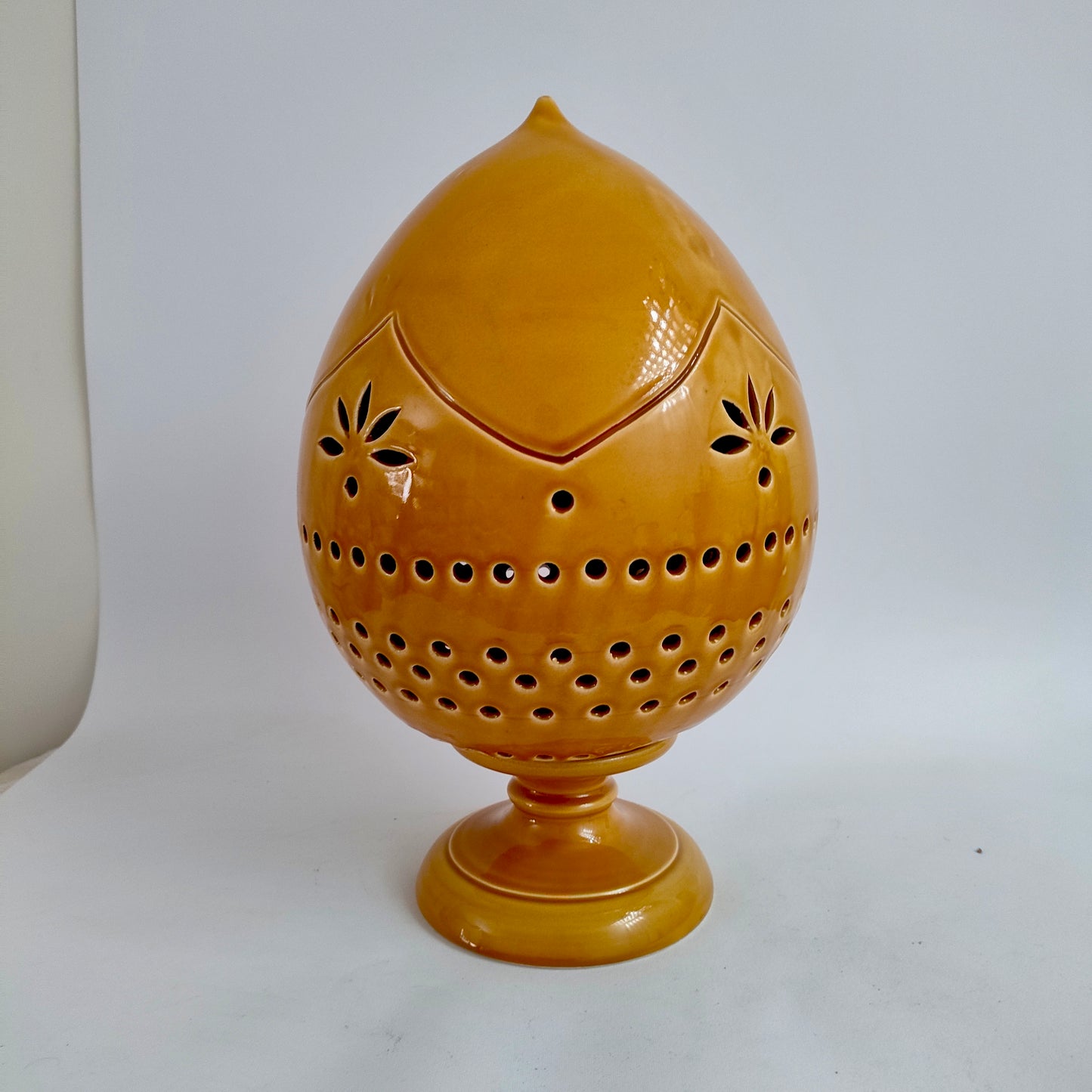 Pumo Lampada Modellato a Mano Giallo Ambra 40cm