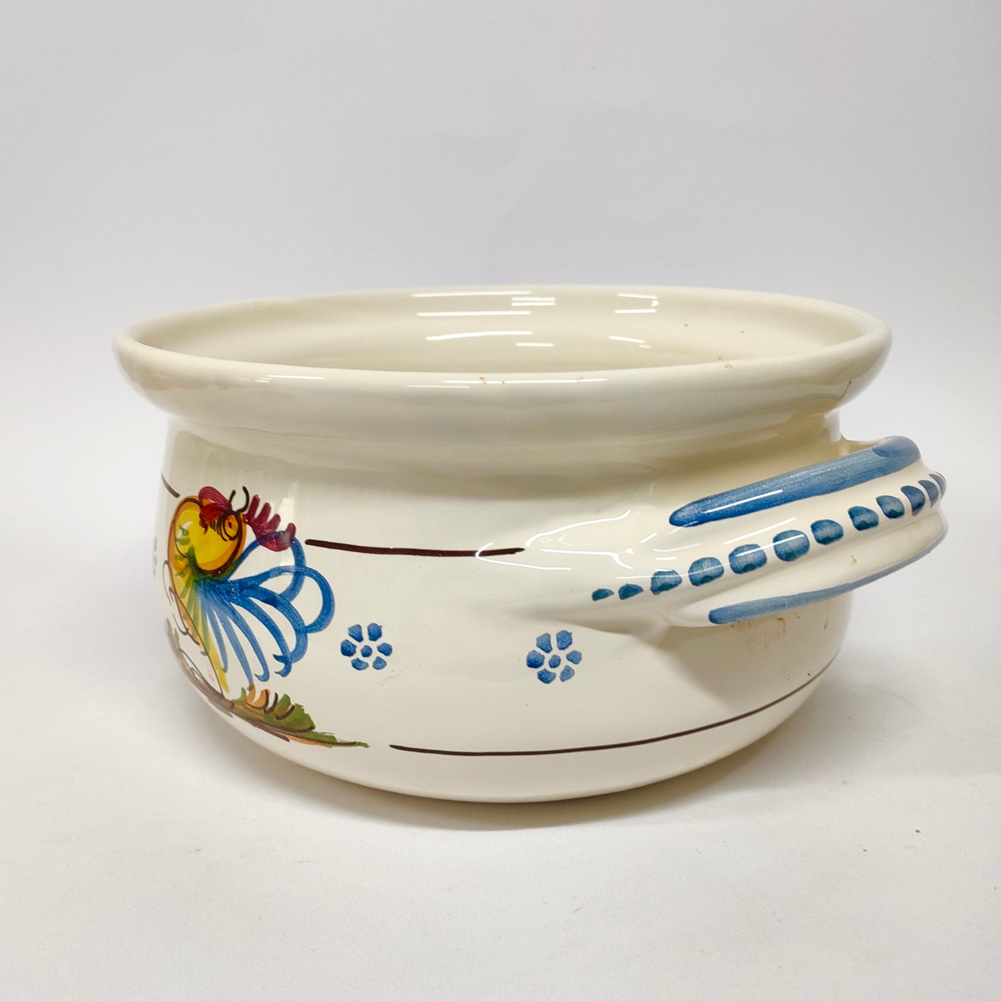 Zuppiera con Gallo Decorato a Mano 25 cm
