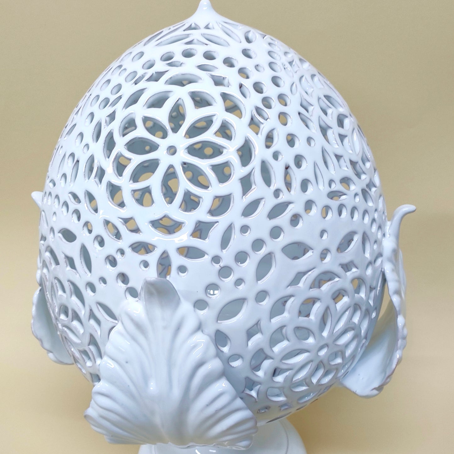 Pumo Lampada, Quattro Foglie Bianco 40 cm