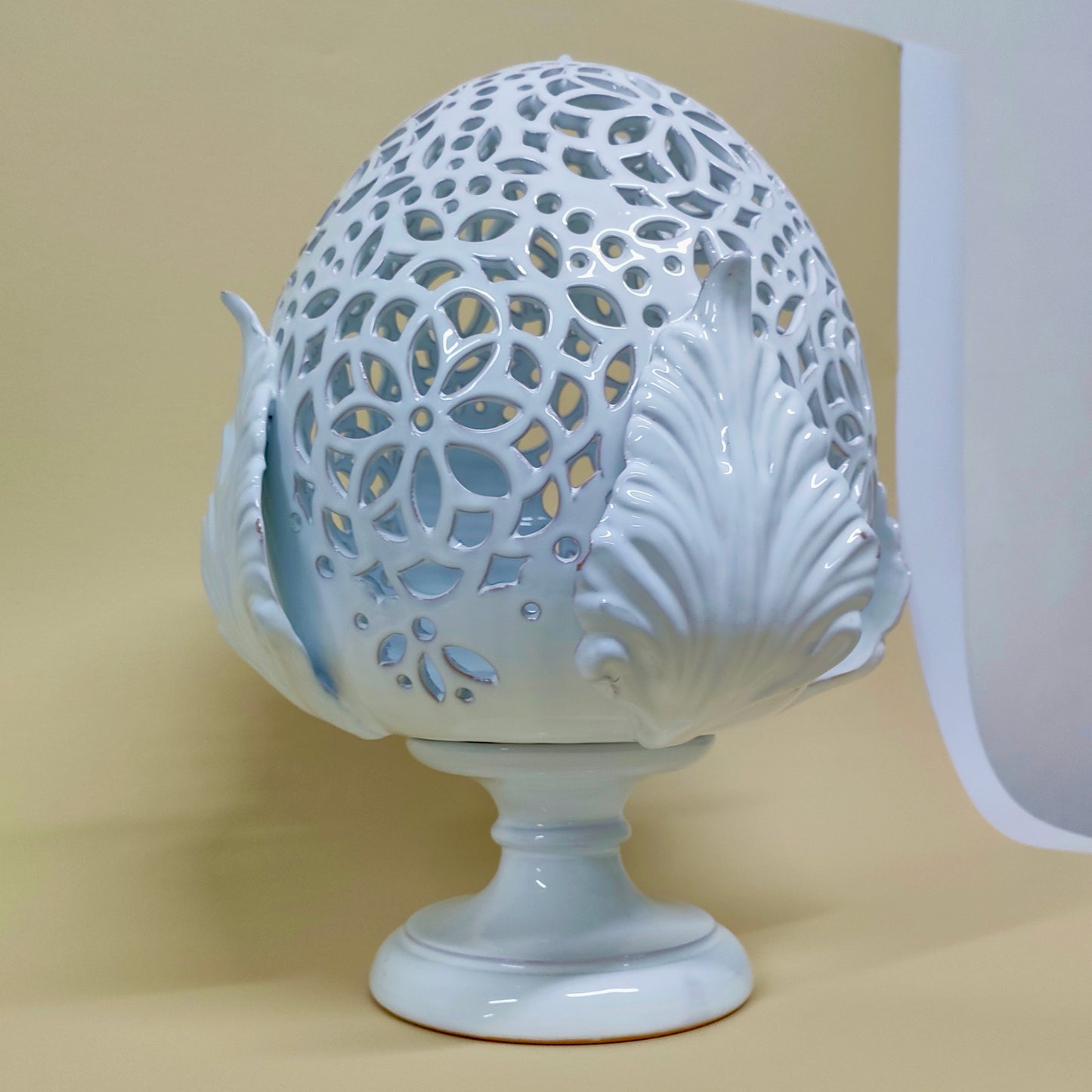 Pumo Lampada, Quattro Foglie Bianco 40 cm