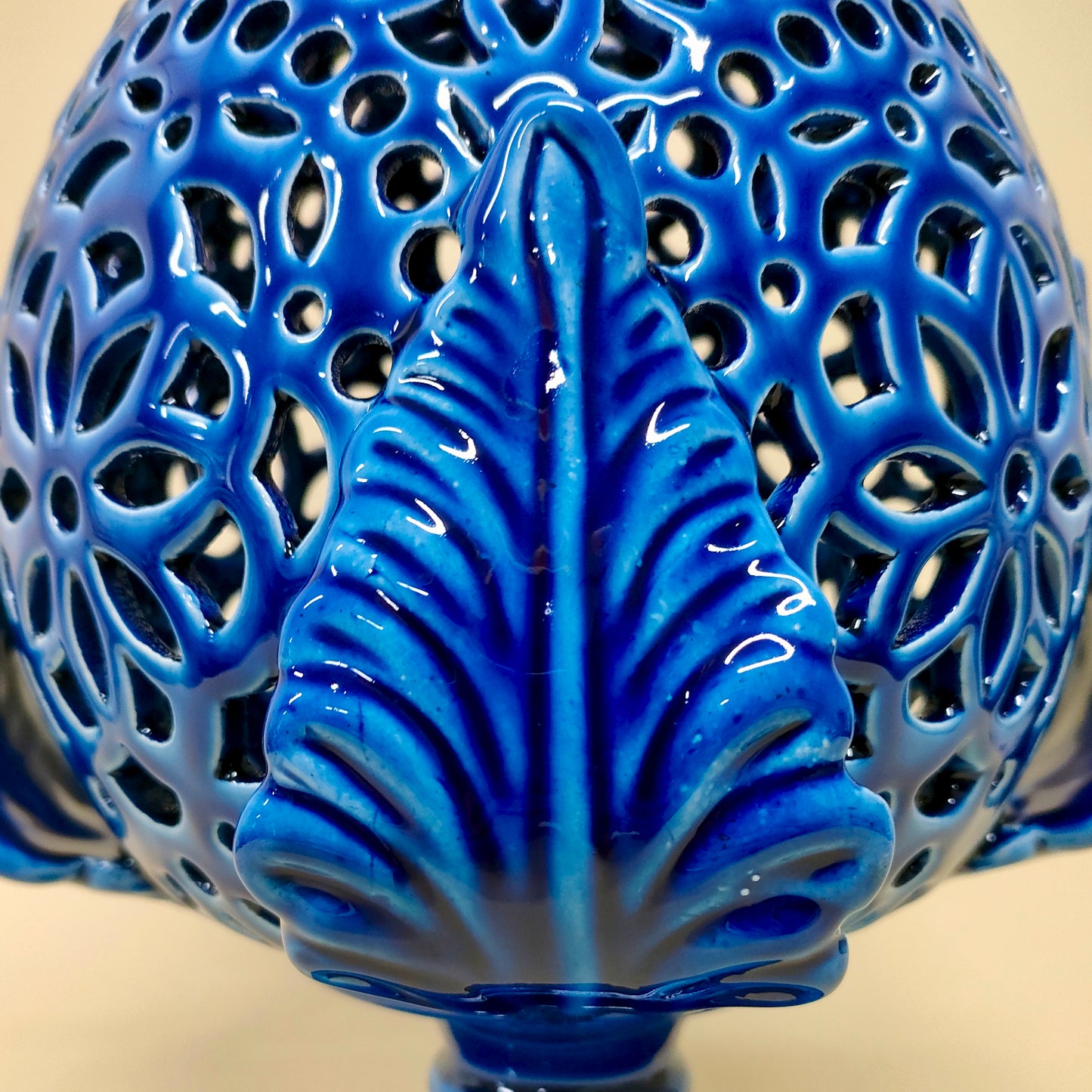 Pumo Lampada con Quattro Foglie Blu 30cm