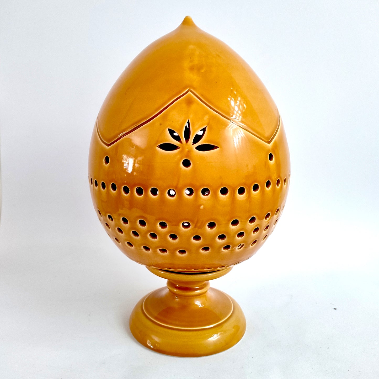 Pumo Lampada Modellato a Mano Giallo Ambra 40cm