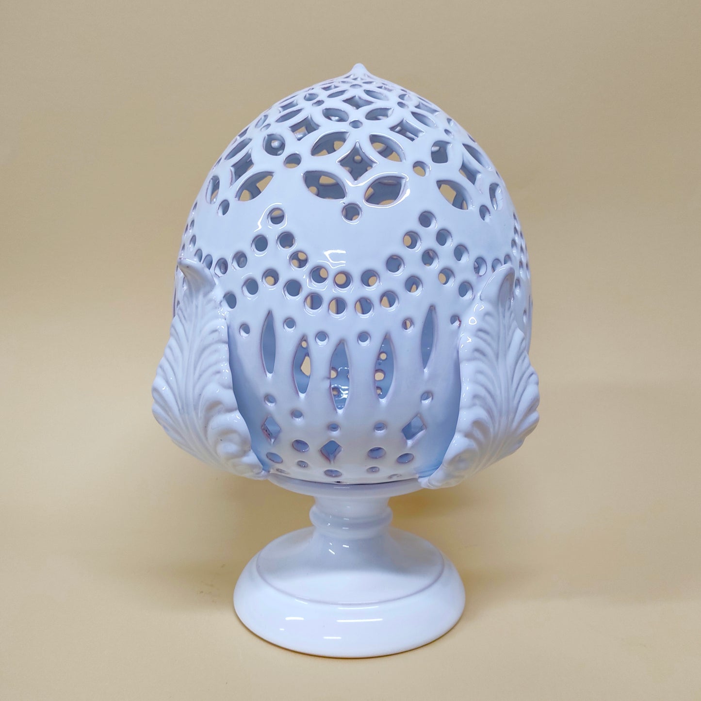 Pumo Lampada con Quattro Foglie Bianco 30cm