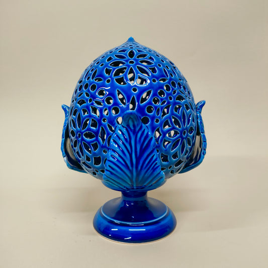 Pumo Lampada con Quattro Foglie Blu Oltremare 25cm