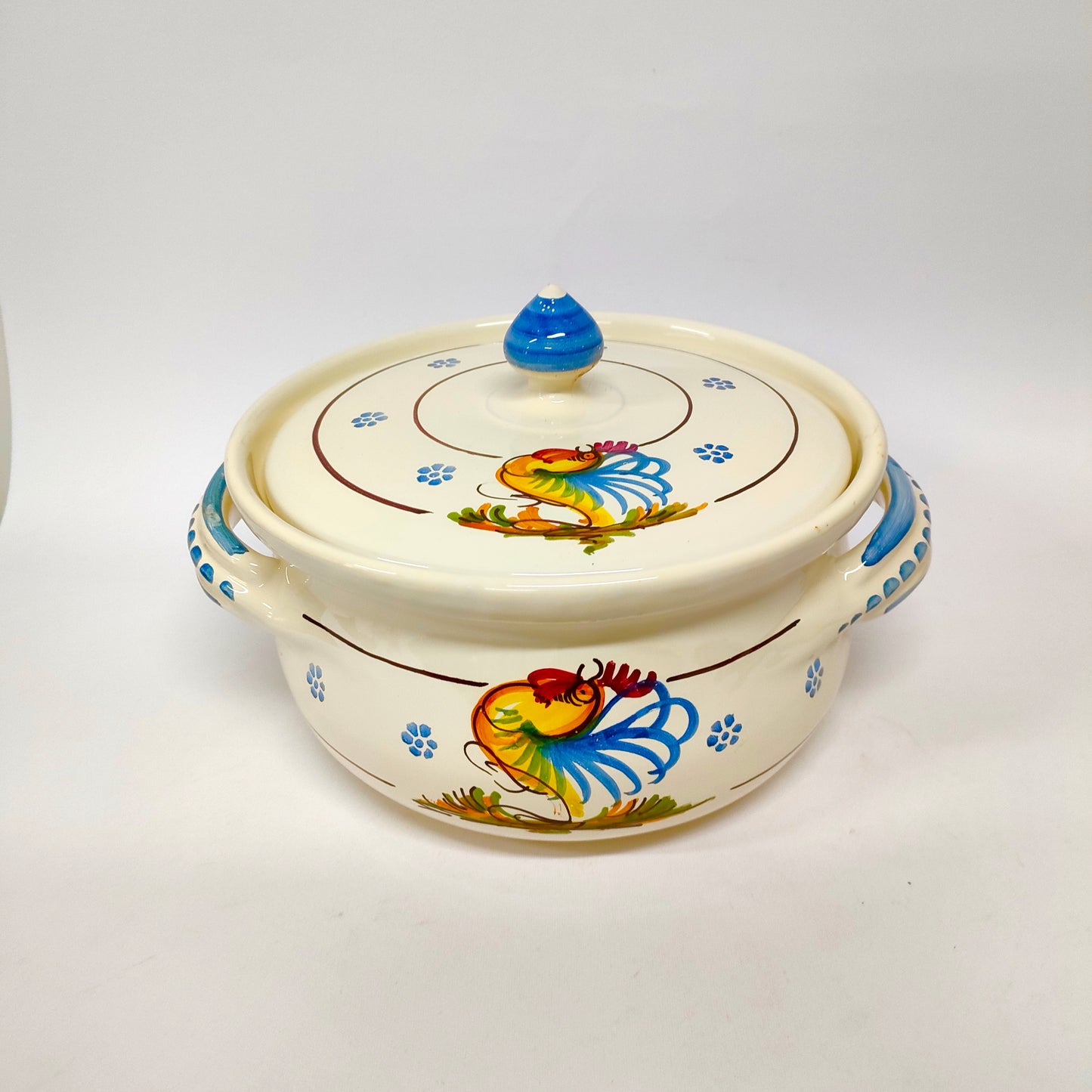 Zuppiera con Gallo Decorato a Mano 25 cm