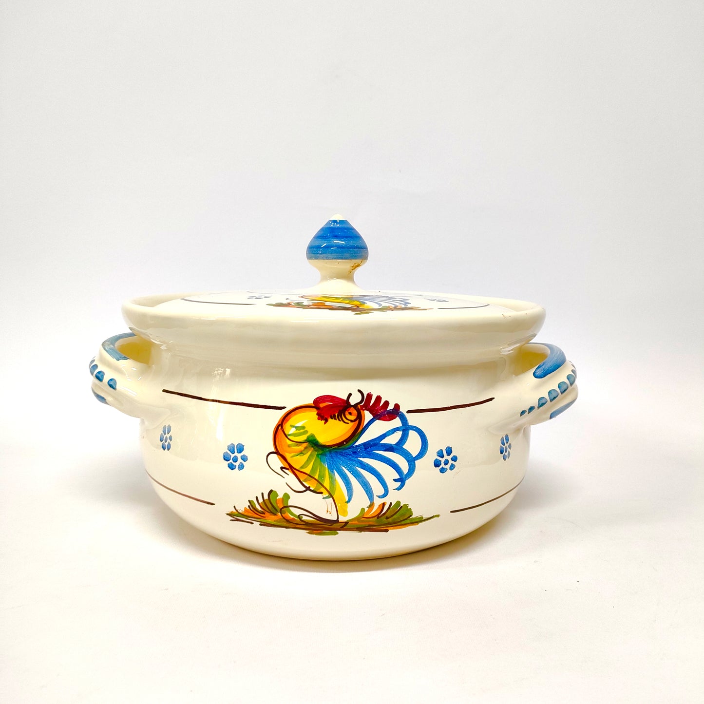 Zuppiera con Gallo Decorato a Mano 25 cm