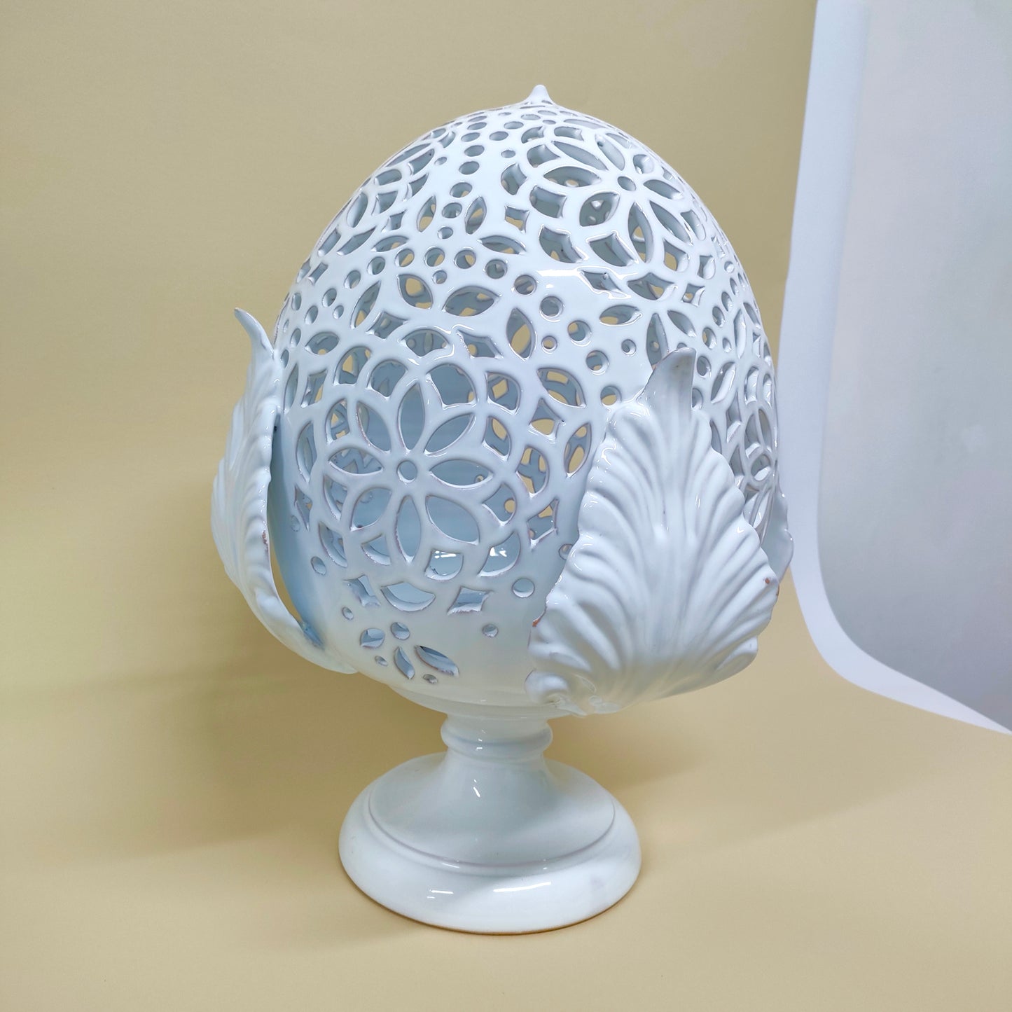 Pumo Lampada, Quattro Foglie Bianco 40 cm