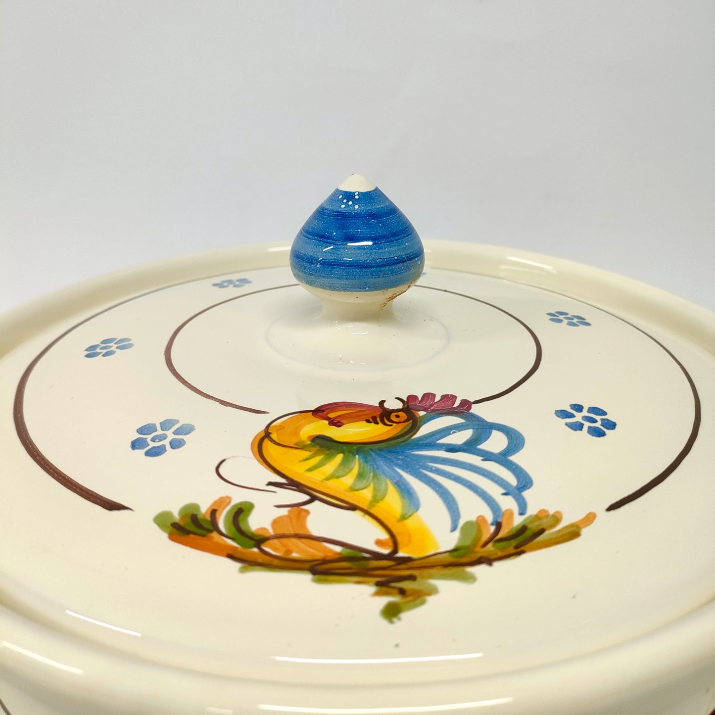 Zuppiera con Gallo Decorato a Mano 25 cm