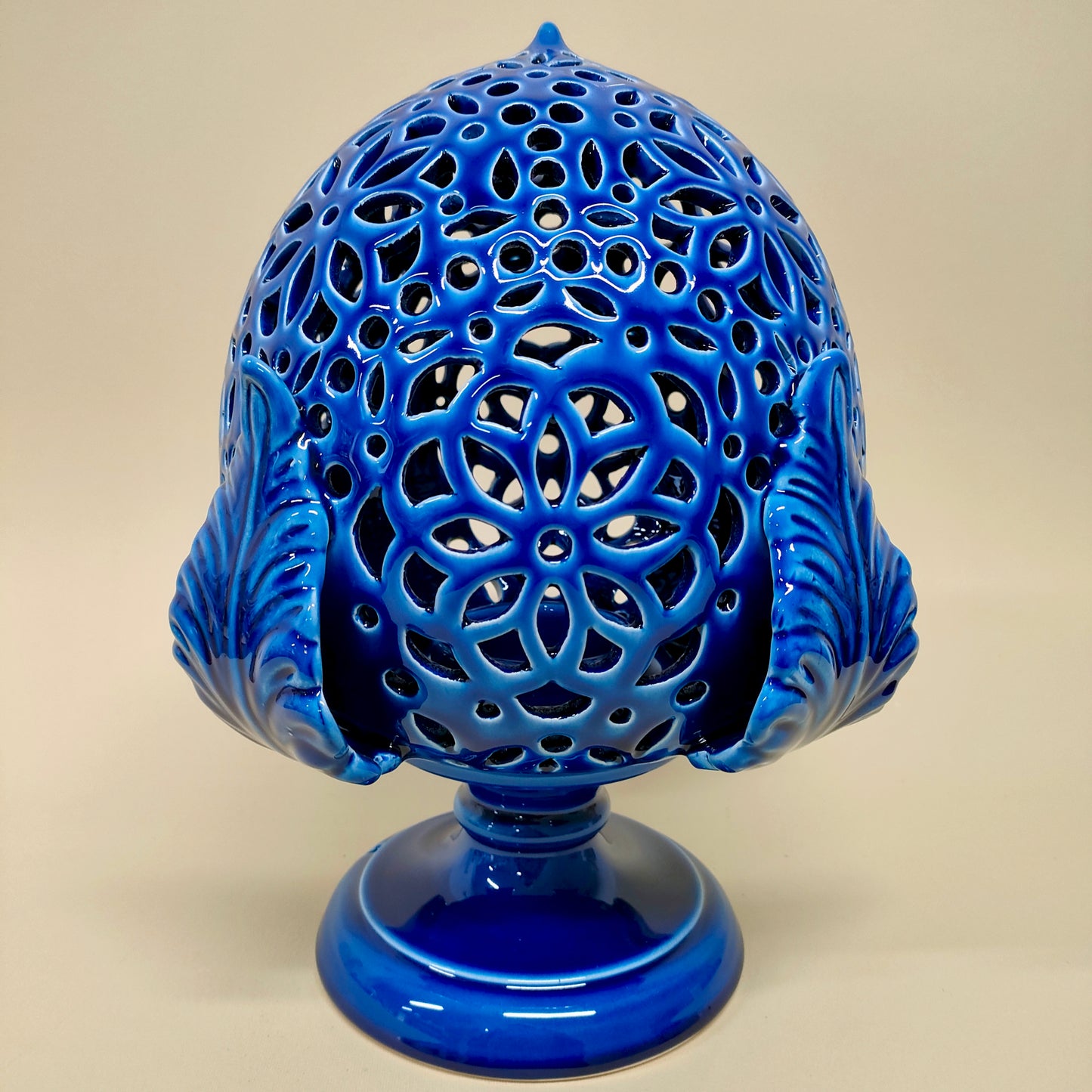 Pumo Lampada con Quattro Foglie Blu 30cm