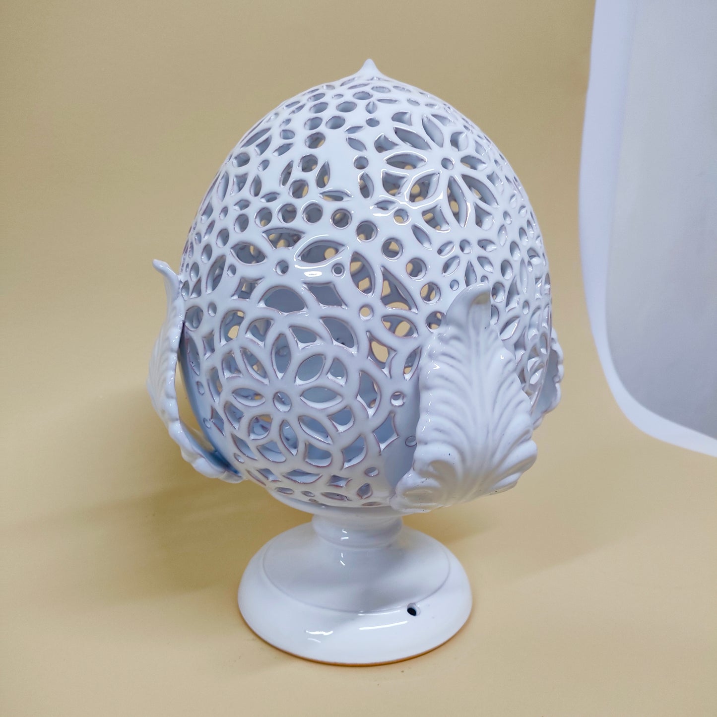 Pumo Lampada con Quattro Foglie Bianco 30cm
