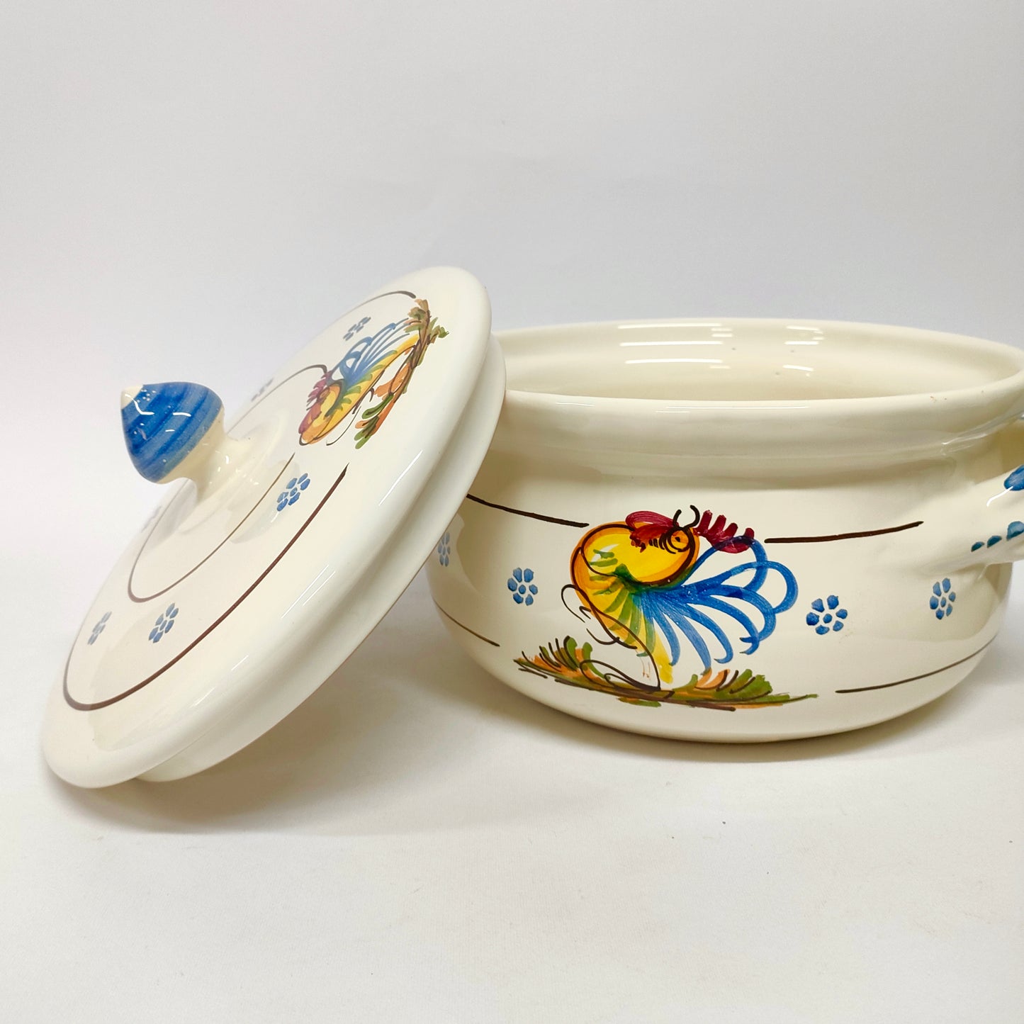 Zuppiera con Gallo Decorato a Mano 25 cm