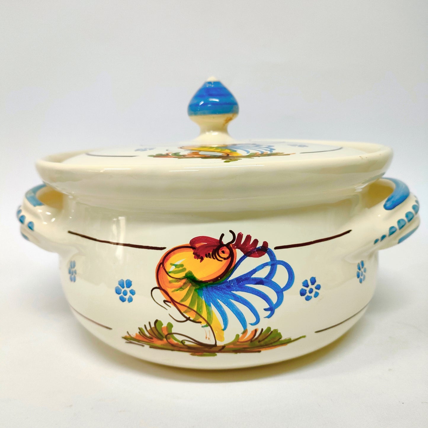 Zuppiera con Gallo Decorato a Mano 25 cm
