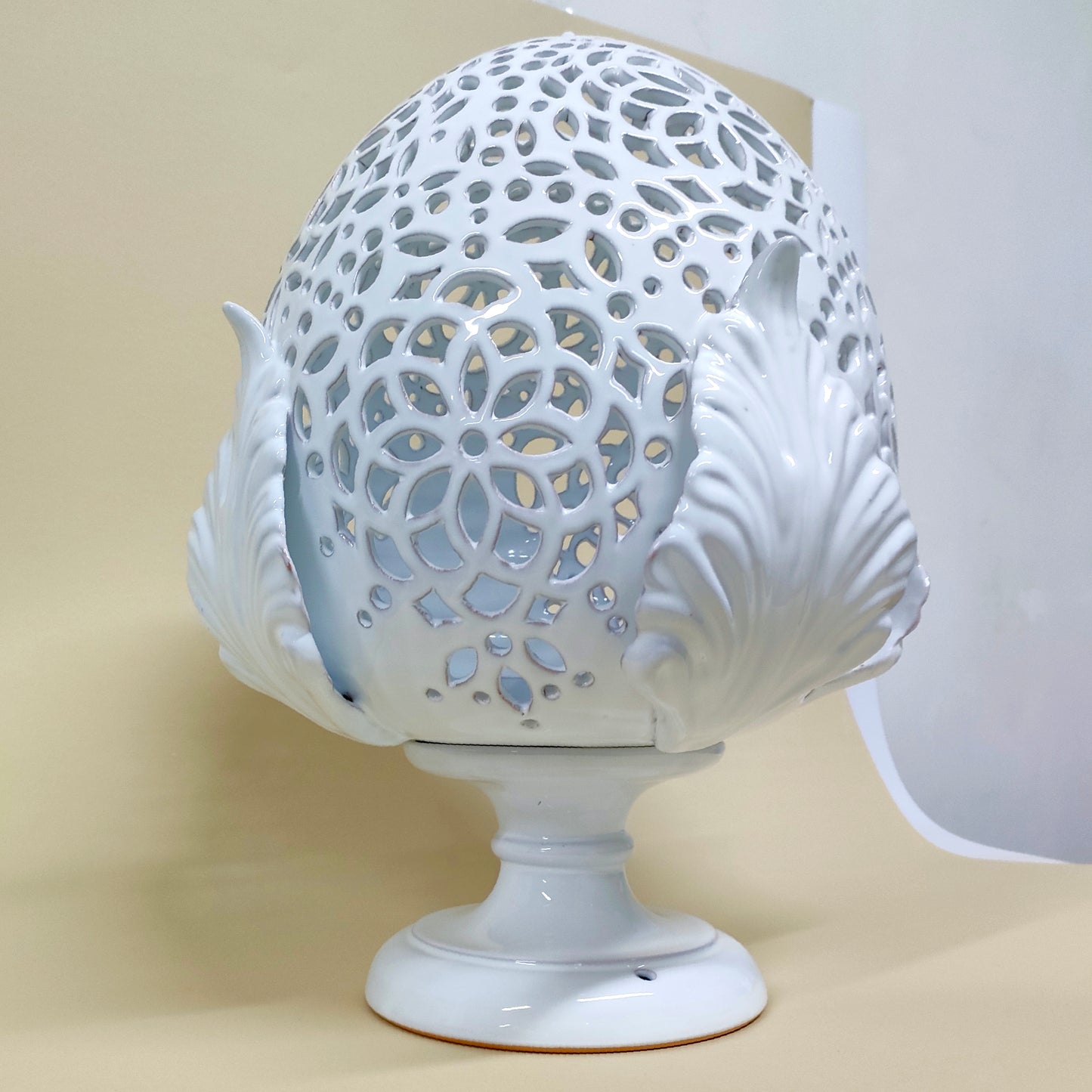 Pumo Lampada, Quattro Foglie Bianco 40 cm
